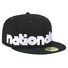 Washington Nationals New Era Checkered Undervisor 59FIFTY Fitted Hat - Black Hats