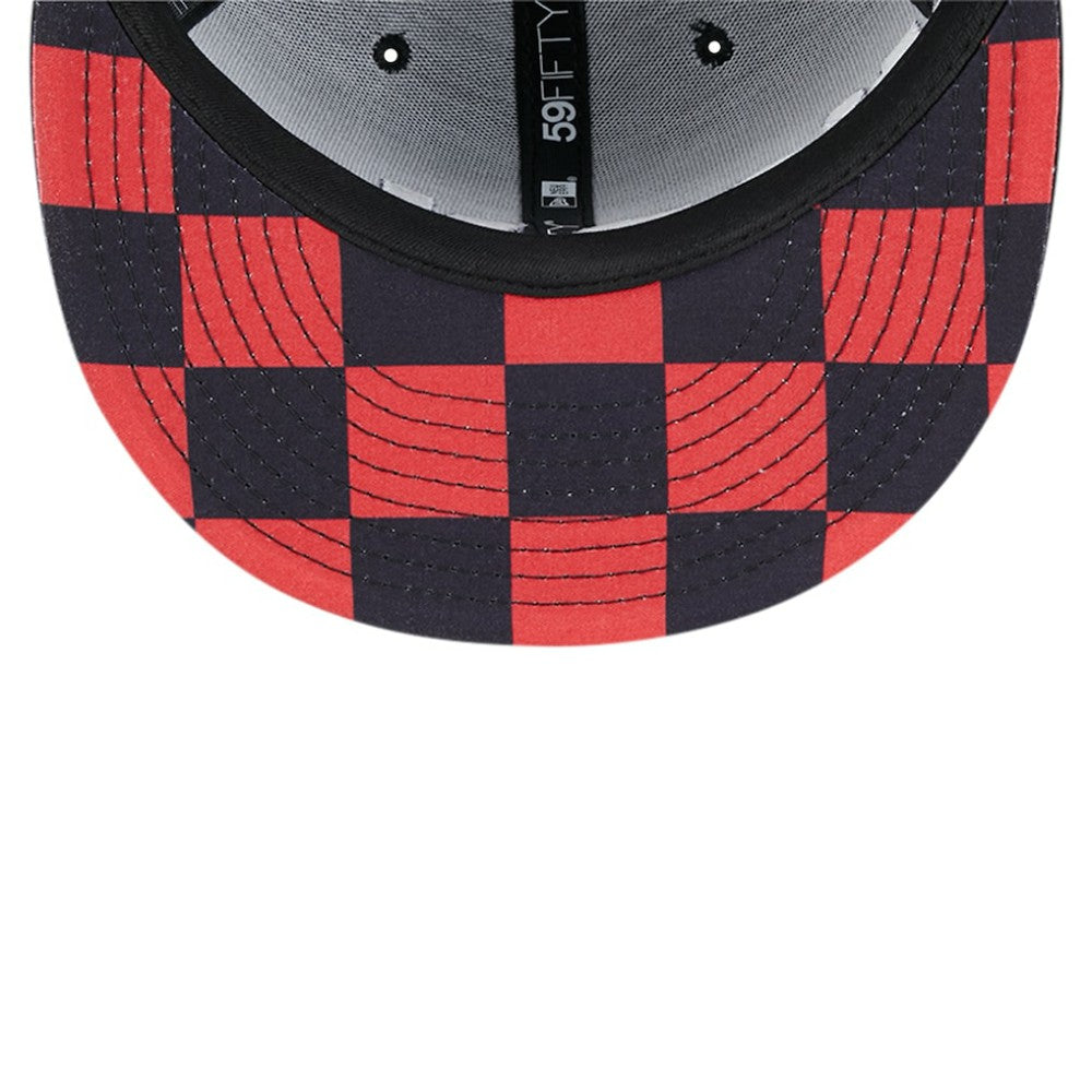 Washington Nationals New Era Checkered Undervisor 59FIFTY Fitted Hat - Black Hats