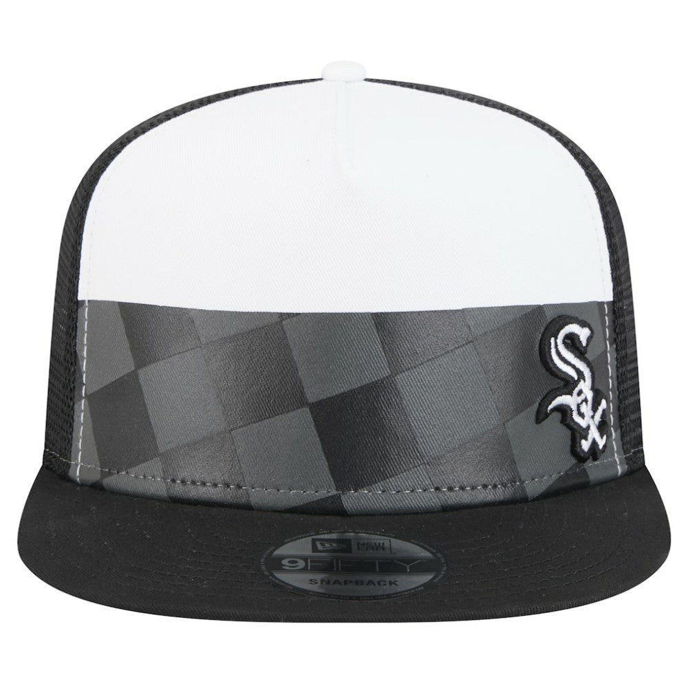 Chicago White Sox New Era Checkmate Trucker 9FIFTY Snapback Hat - Black Hats