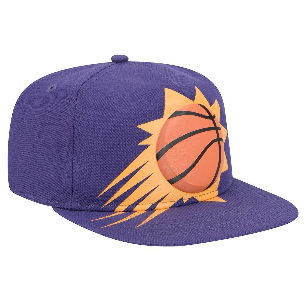 Phoenix Suns Oversized Puff Print Logo Golfer Snapback Hat Purple
