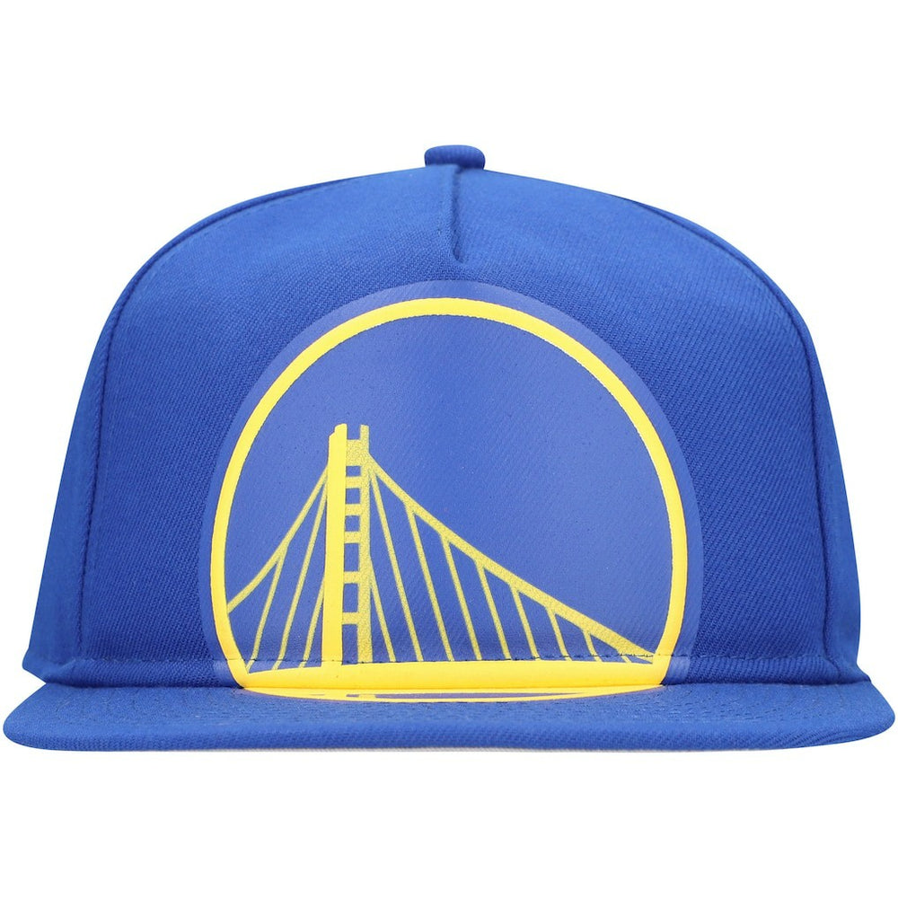 Golden State Warriors Oversized Puff Print Logo Golfer Snapback Hat Royal