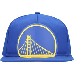 Golden State Warriors Oversized Puff Print Logo Golfer Snapback Hat Royal