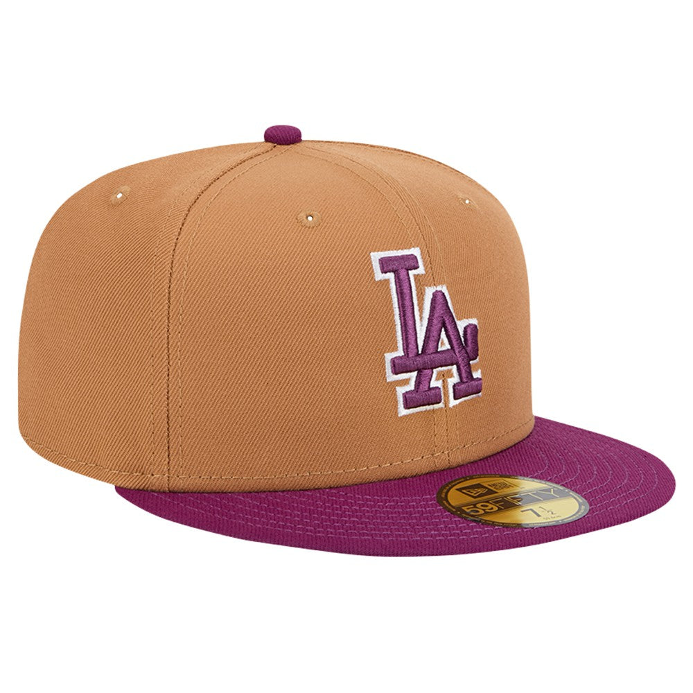 Los Angeles Dodgers New Era Two-Tone Color Pack 59FIFTY Fitted Hat - Brown/Purple Hats