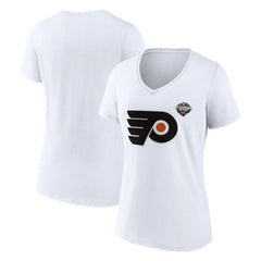 NHL Philadelphia Flyers Fanatics Women's 2024 NHL Stadium Series Logo V-Neck T-shirt - White