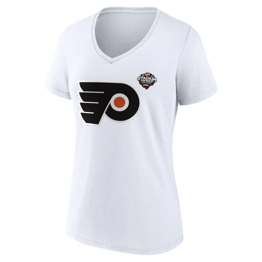 NHL Philadelphia Flyers Fanatics Women's 2024 NHL Stadium Series Logo V-Neck T-shirt - White