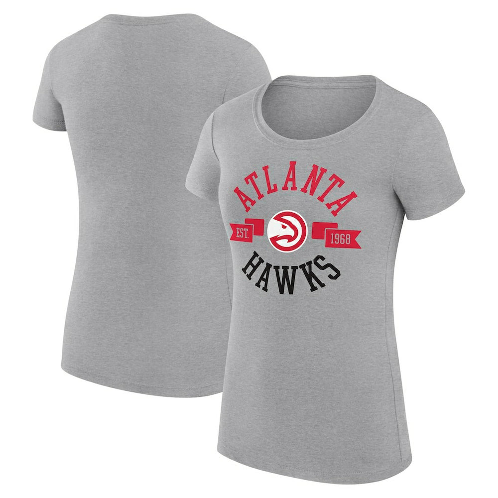 Atlanta Hawks G-III 4Her by Carl Banks Women's Super-Slim Fit Lightweight Large City Logo T-Shirt Heather Gray