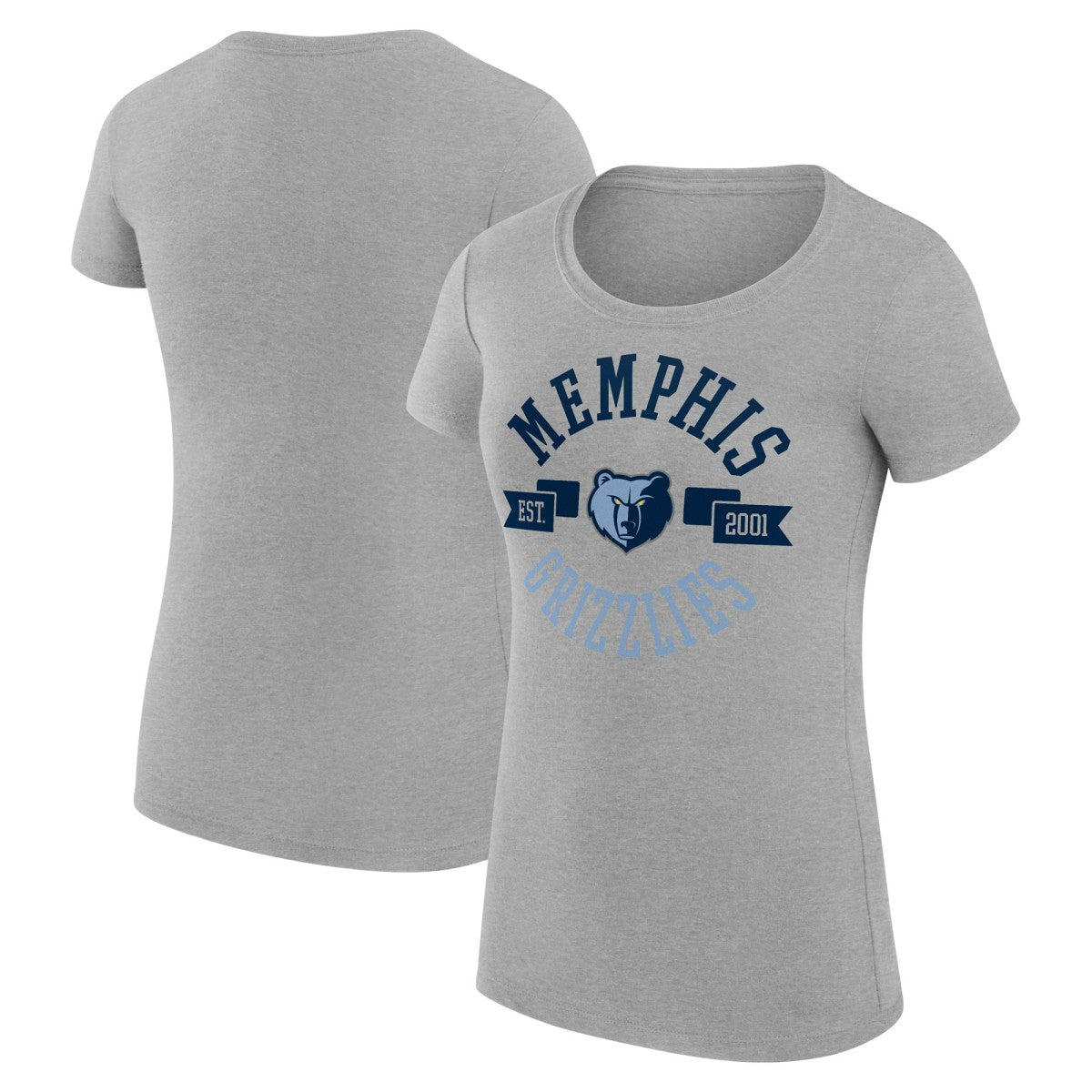 Memphis Grizzlies G-III 4Her by Carl Banks Women's Super-Slim Fit Lightweight Large City Logo T-Shirt Heather Gray