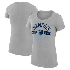 Memphis Grizzlies G-III 4Her by Carl Banks Women's Super-Slim Fit Lightweight Large City Logo T-Shirt Heather Gray