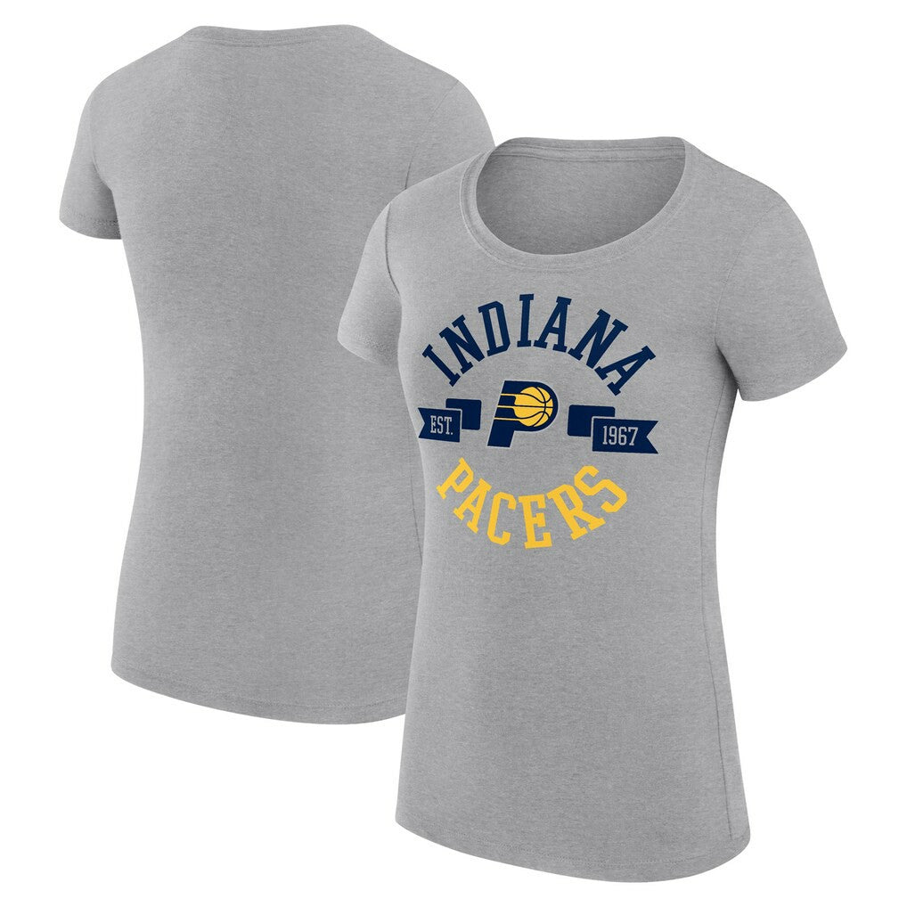 Indiana Pacers G-III 4Her by Carl Banks Women's Super-Slim Fit Lightweight Large City Logo T-Shirt Heather Gray