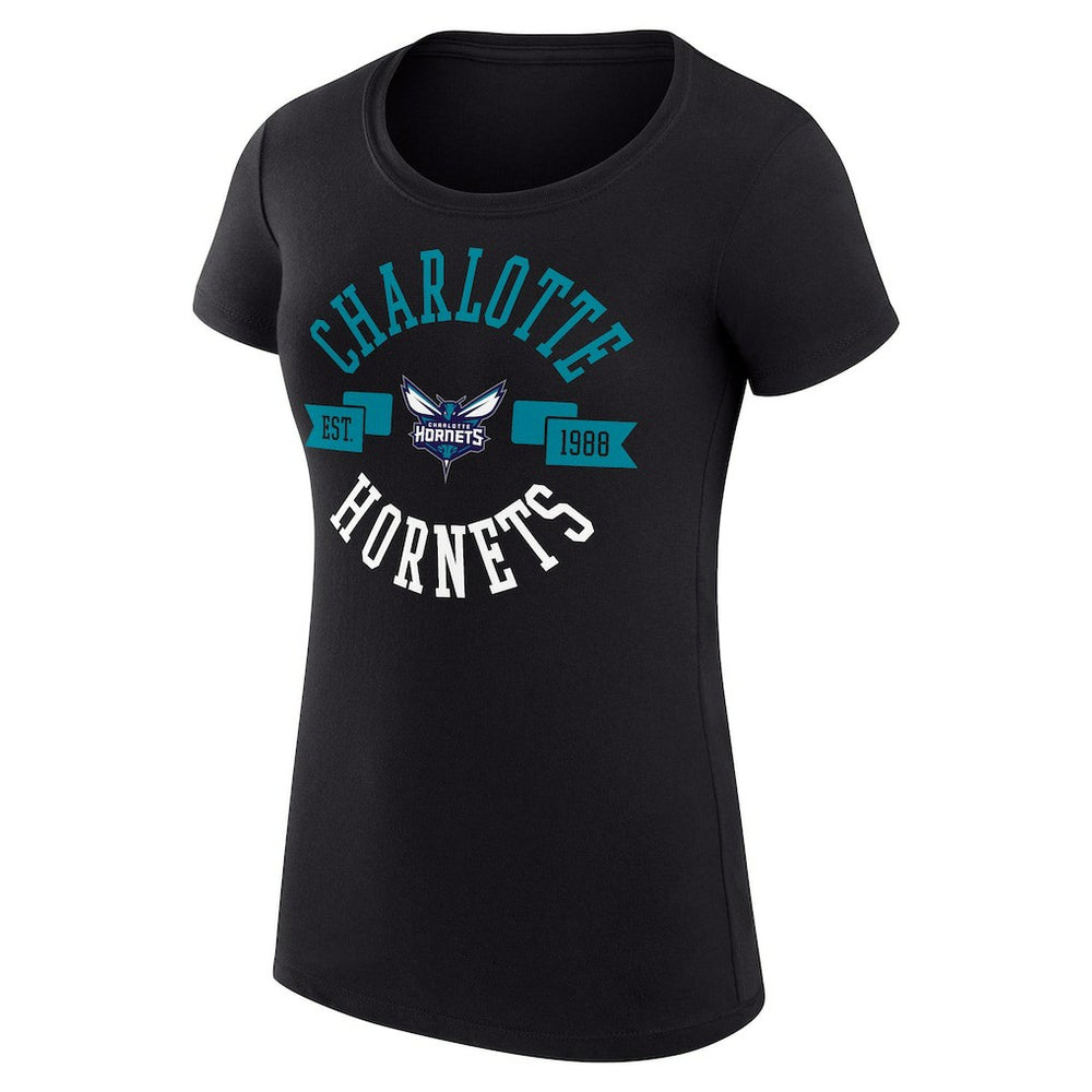 Charlotte Hornets G-III 4Her by Carl Banks Women's Super-Slim Fit Lightweight Large City Logo T-Shirt Black