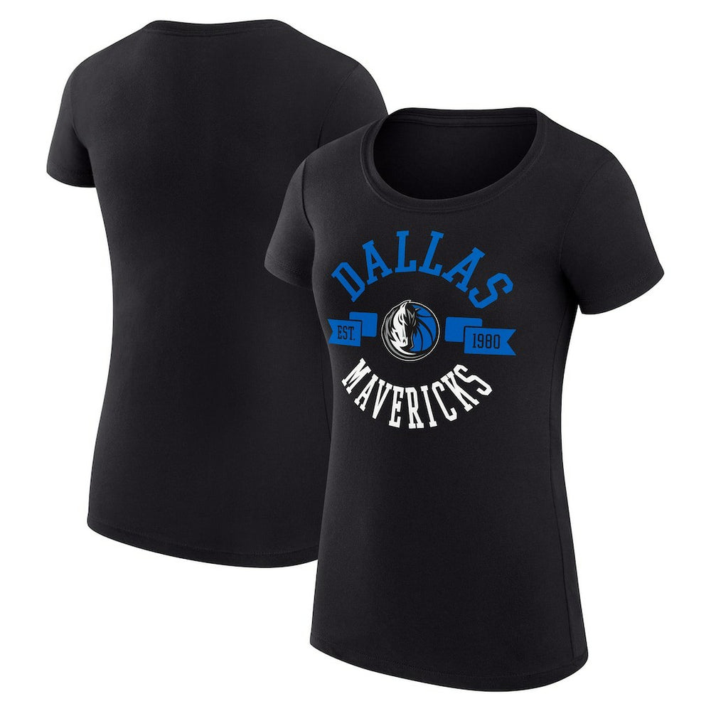 Dallas Mavericks G-III 4Her by Carl Banks Women's Super-Slim Fit Lightweight Large City Logo T-Shirt Black