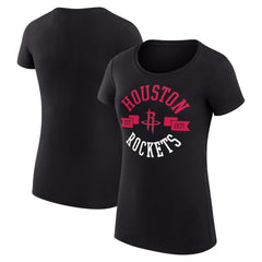 Houston Rockets G-III 4Her by Carl Banks Women's Super-Slim Fit Lightweight Large City Logo T-Shirt Black
