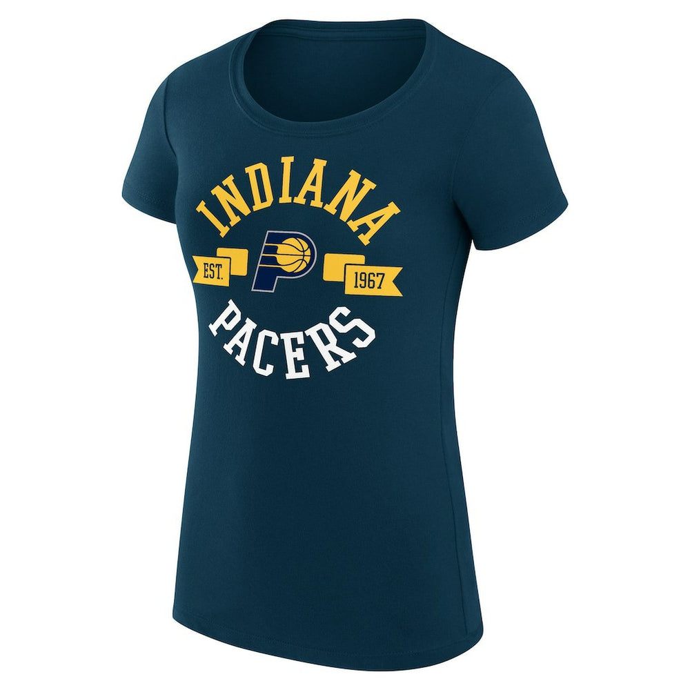Indiana Pacers G-III 4Her by Carl Banks Women's Super-Slim Fit Lightweight Large City Logo T-Shirt Navy