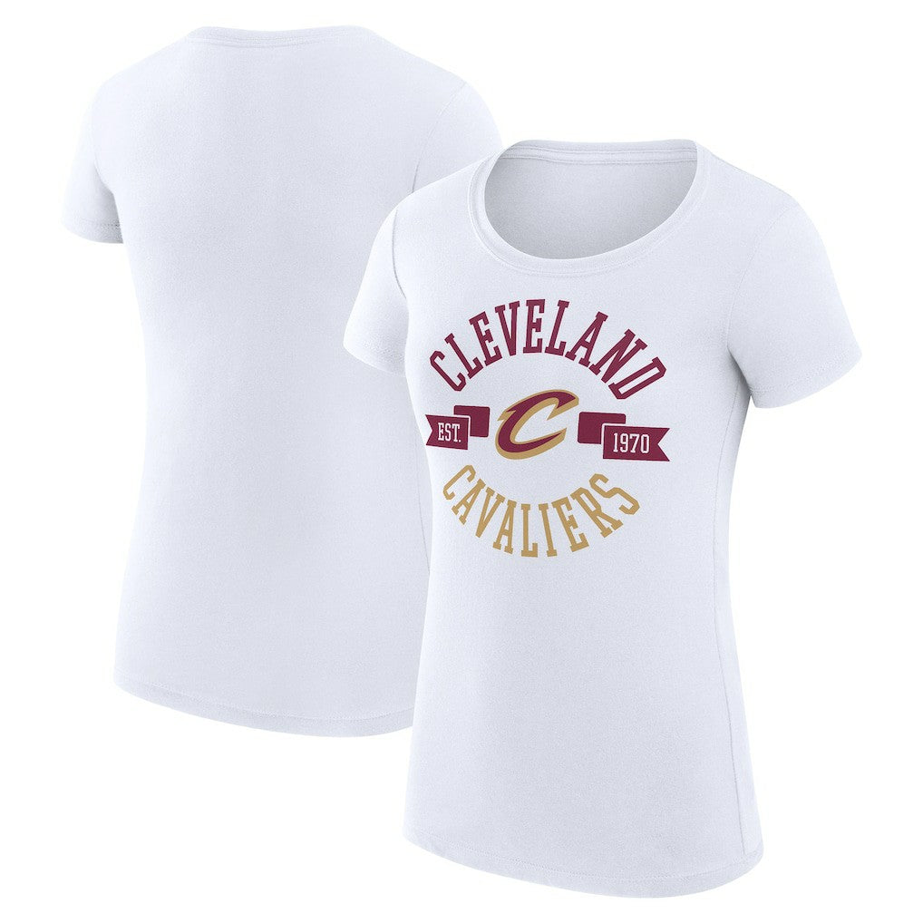 Cleveland Cavaliers G-III 4Her by Carl Banks Women's Super-Slim Fit Lightweight Large City Logo T-Shirt White