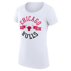 Chicago Bulls G-III 4Her by Carl Banks Women's Super-Slim Fit Lightweight Large City Logo T-Shirt White