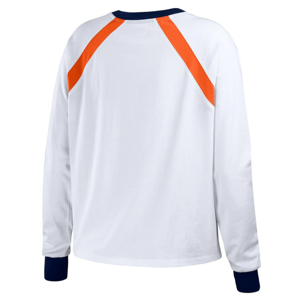 Houston Astros WEAR by Erin Andrews Women's Raglan Long Sleeve T-Shirt - White T-shirts