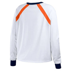 Houston Astros WEAR by Erin Andrews Women's Raglan Long Sleeve T-Shirt - White T-shirts