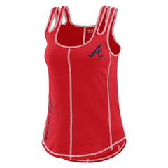 Atlanta Braves WEAR by Erin Andrews Women's Contrast Stitch Tank Top - Red Tanks