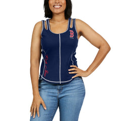 Boston Red Sox WEAR by Erin Andrews Women's Contrast Stitch Tank Top - Navy Tanks