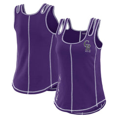 Colorado Rockies WEAR by Erin Andrews Women's Contrast Stitch Tank Top - Purple Tanks