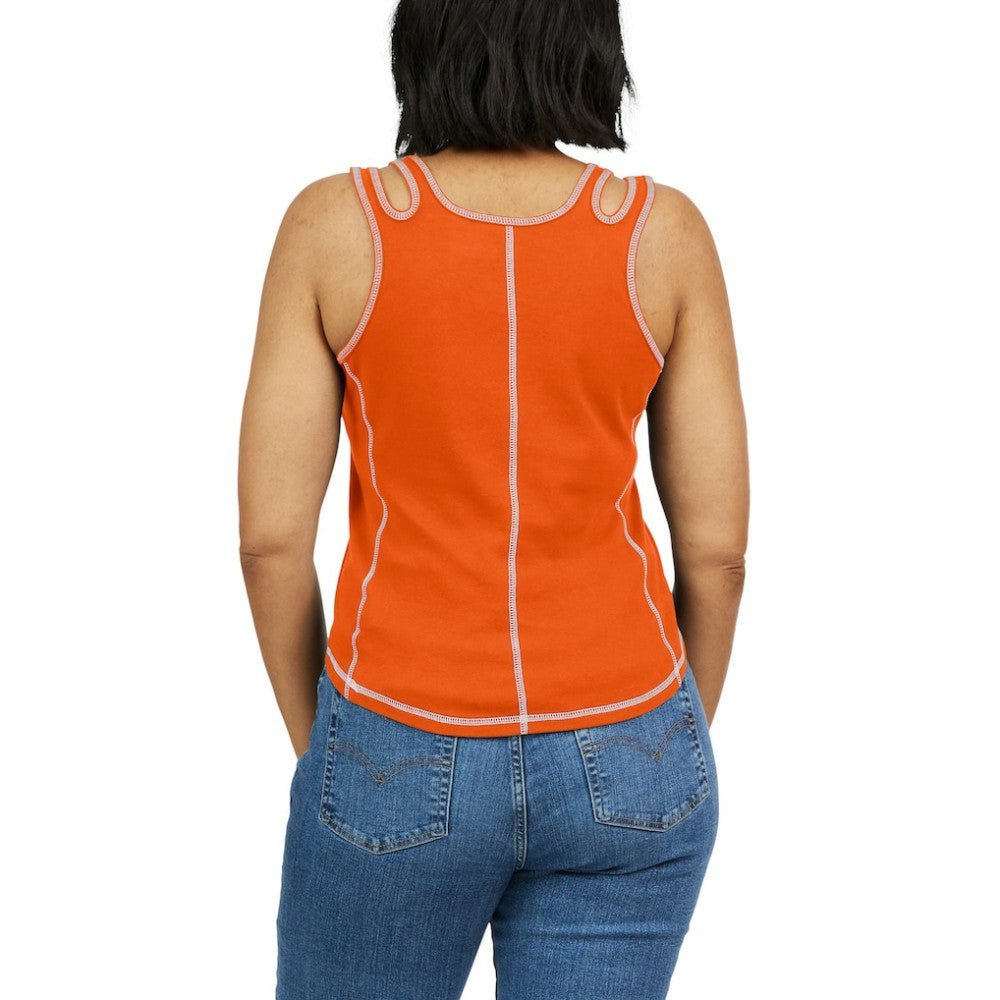 San Francisco Giants WEAR by Erin Andrews Women's Contrast Stitch Tank Top - Orange Tanks