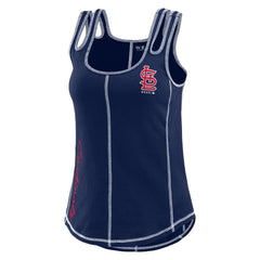 St. Louis Cardinals WEAR by Erin Andrews Women's Contrast Stitch Tank Top - Navy Tanks
