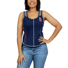 St. Louis Cardinals WEAR by Erin Andrews Women's Contrast Stitch Tank Top - Navy Tanks