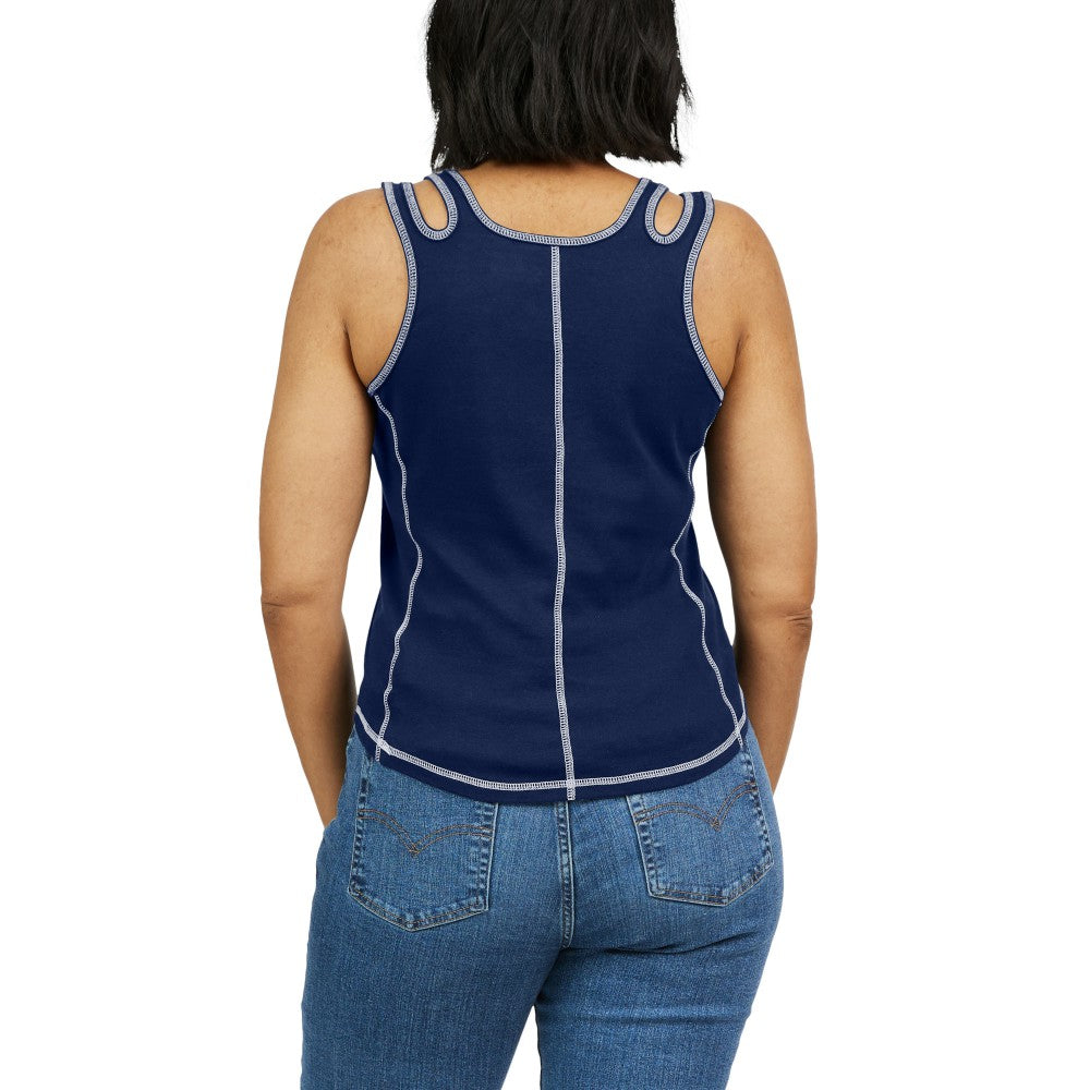 St. Louis Cardinals WEAR by Erin Andrews Women's Contrast Stitch Tank Top - Navy Tanks