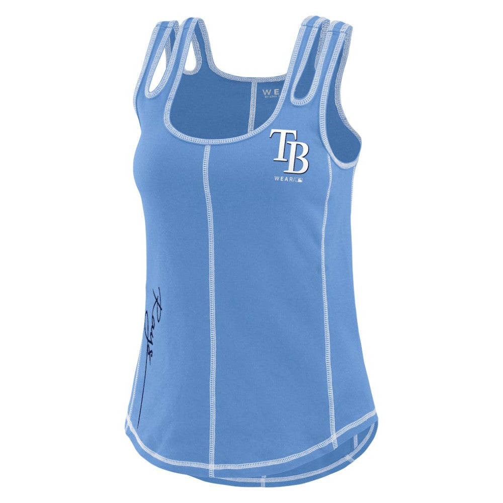 Tampa Bay Rays WEAR by Erin Andrews Women's Contrast Stitch Tank Top - Light Blue Tanks