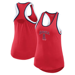 Los Angeles Angels WEAR by Erin Andrews Women's Colorblock Racerback Tank Top - Red Tanks