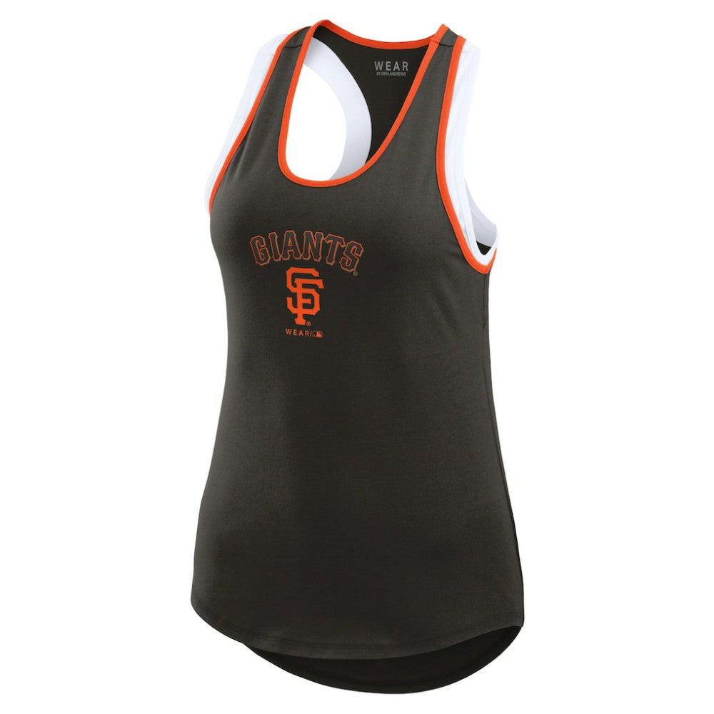 San Francisco Giants WEAR by Erin Andrews Women's Colorblock Racerback Tank Top - Black Tanks