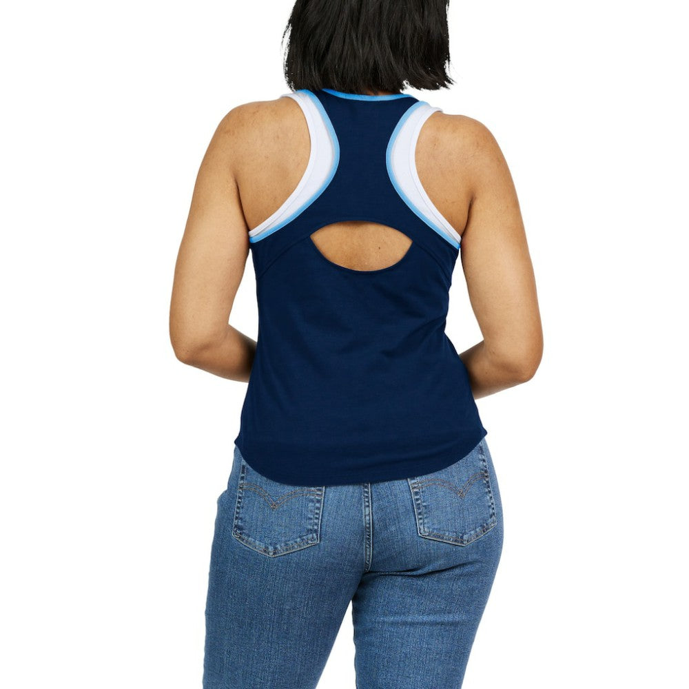 Tampa Bay Rays WEAR by Erin Andrews Women's Colorblock Racerback Tank Top - Navy Tanks