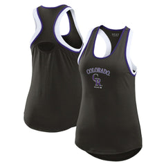 Colorado Rockies WEAR by Erin Andrews Women's Colorblock Racerback Tank Top - Black Tanks
