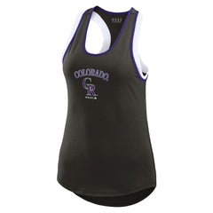 Colorado Rockies WEAR by Erin Andrews Women's Colorblock Racerback Tank Top - Black Tanks