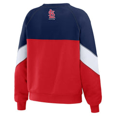 St. Louis Cardinals WEAR by Erin Andrews Women's Color Block Crew Neck Pullover Sweatshirt - Navy/Red Pullover
