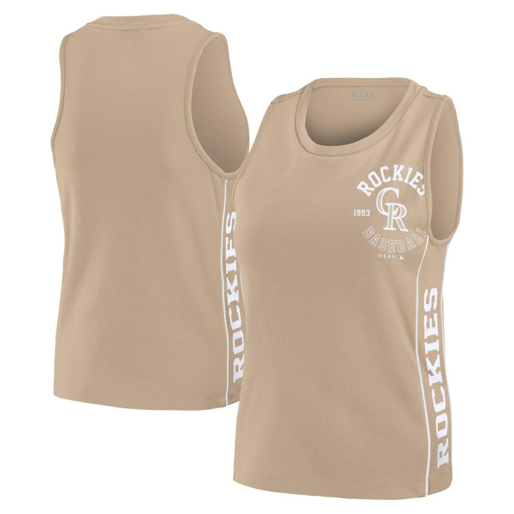 Colorado Rockies WEAR by Erin Andrews Women's Tonal Tank Top - Tan Tanks