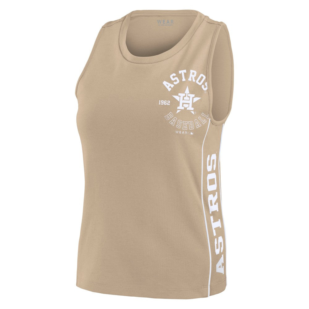 Houston Astros WEAR by Erin Andrews Women's Tonal Tank Top - Tan Tanks