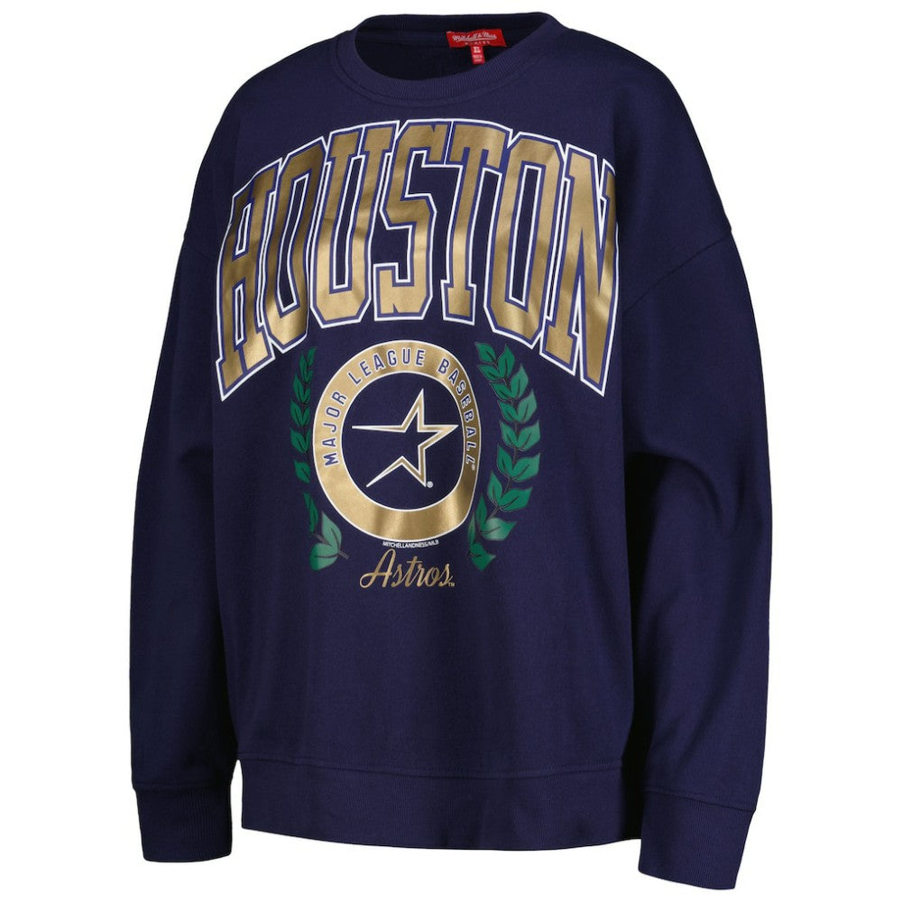 Houston Astros Mitchell & Ness Women's Cooperstown Collection Logo Pullover Sweatshirt - Navy Pullover