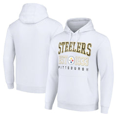 Pittsburgh Steelers Starter Unisex Throwback Logo Pullover Hoodie White
