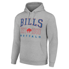 Buffalo Bills Starter Unisex Throwback Logo Pullover Hoodie Heather Gray