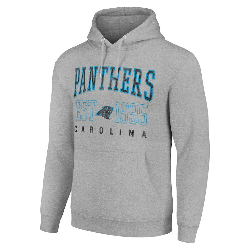 Carolina Panthers Starter Unisex Throwback Logo Pullover Hoodie Heather Gray