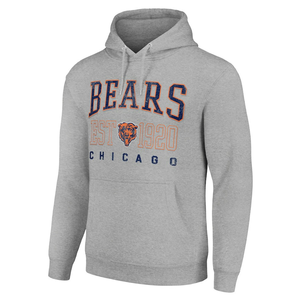 Chicago Bears Starter Unisex Throwback Logo Pullover Hoodie Heather Gray