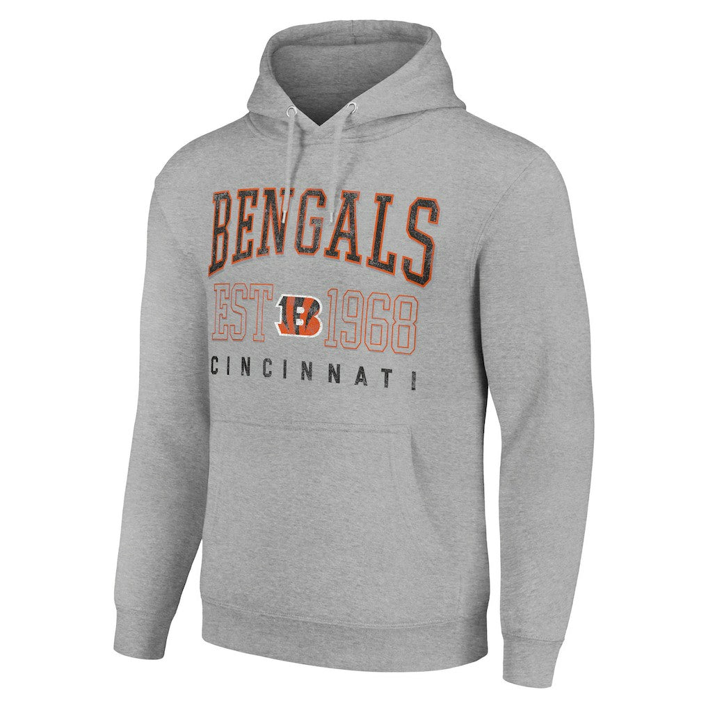Cincinnati Bengals Starter Unisex Throwback Logo Pullover Hoodie Heather Gray