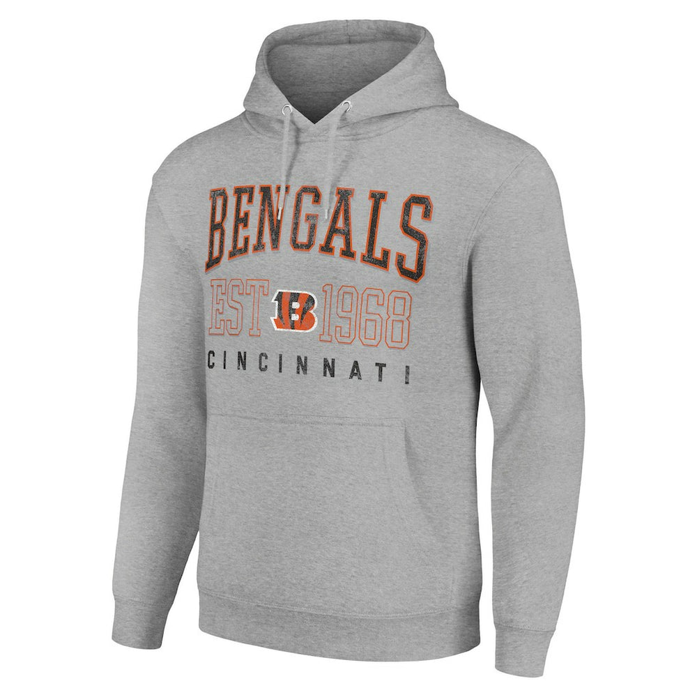 Cincinnati Bengals Starter Unisex Throwback Logo Pullover Hoodie Heather Gray