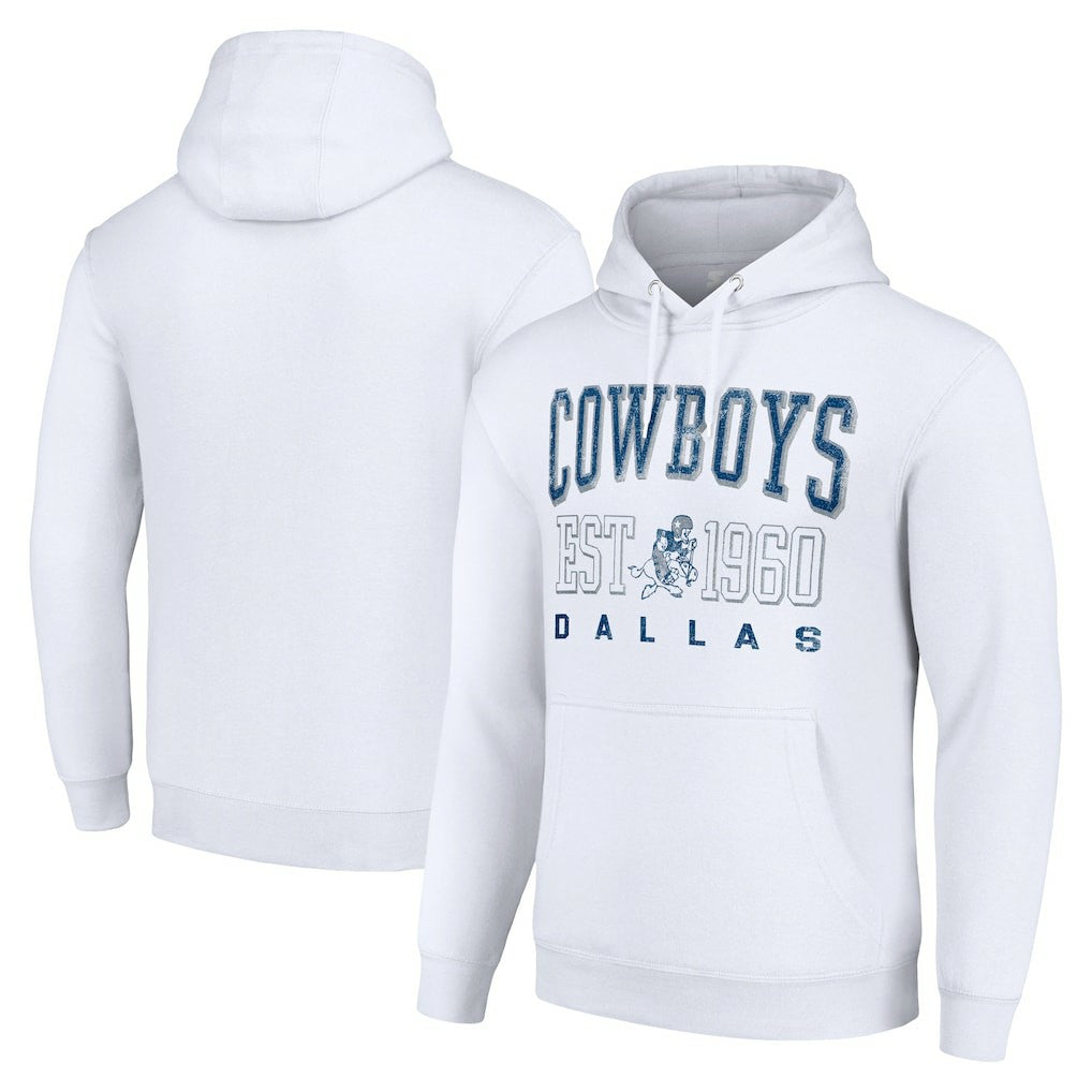 Dallas Cowboys Starter Unisex Throwback Logo Pullover Hoodie White