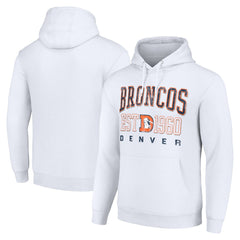 Denver Broncos Starter Unisex Throwback Logo Pullover Hoodie White