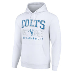 Indianapolis Colts Starter Unisex Throwback Logo Pullover Hoodie White