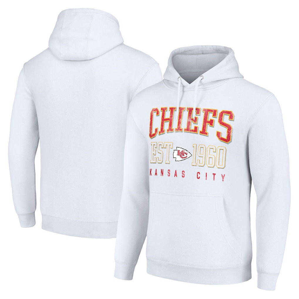 Kansas City Chiefs Starter Unisex Throwback Logo Pullover Hoodie White