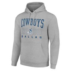 Dallas Cowboys Starter Unisex Throwback Logo Pullover Hoodie Heather Gray