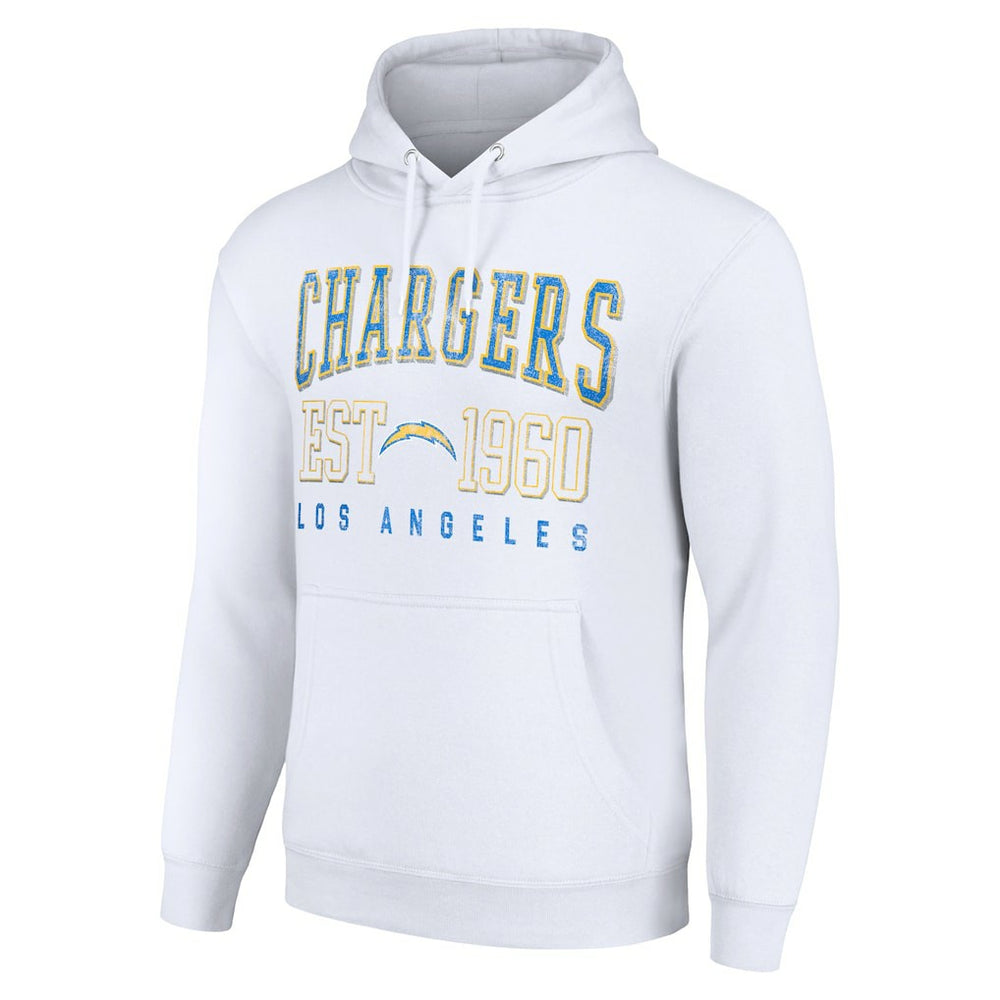 Los Angeles Chargers Starter Unisex Throwback Logo Pullover Hoodie White